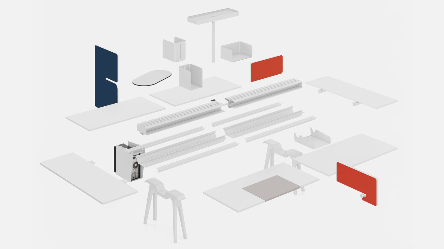 办公屏风|办公屏风系统|办公家具|设计师家具|Joyn 桌面组合办公台