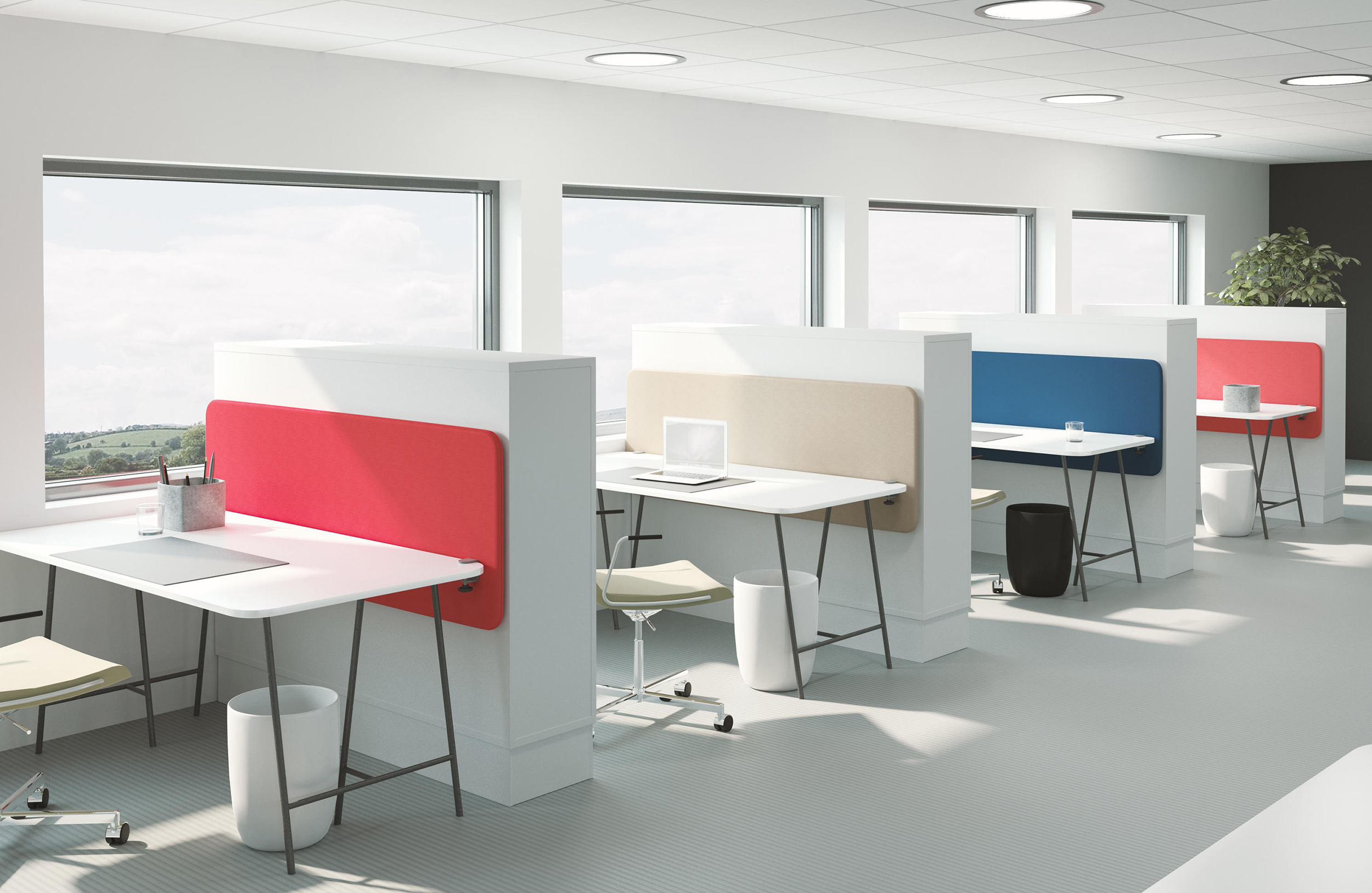 办公屏风|屏风工作站|办公家具|设计师家具|Scala Table办公桌屏风卡位