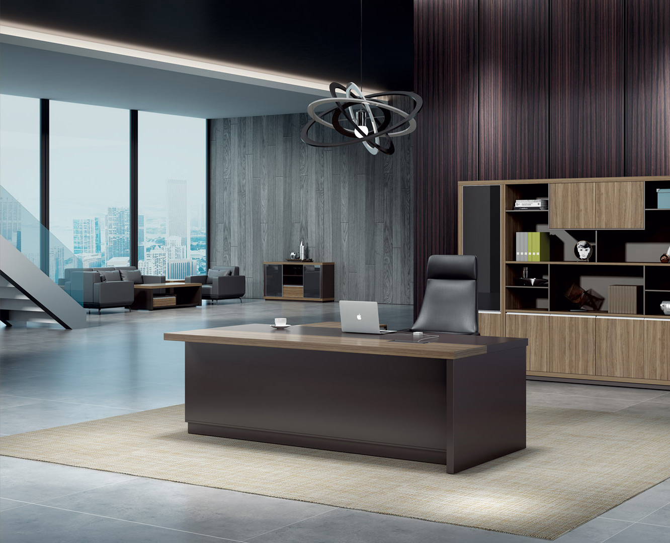 [办公台|时尚大班台|办公家具|设计师家具|大班台/配套系列]