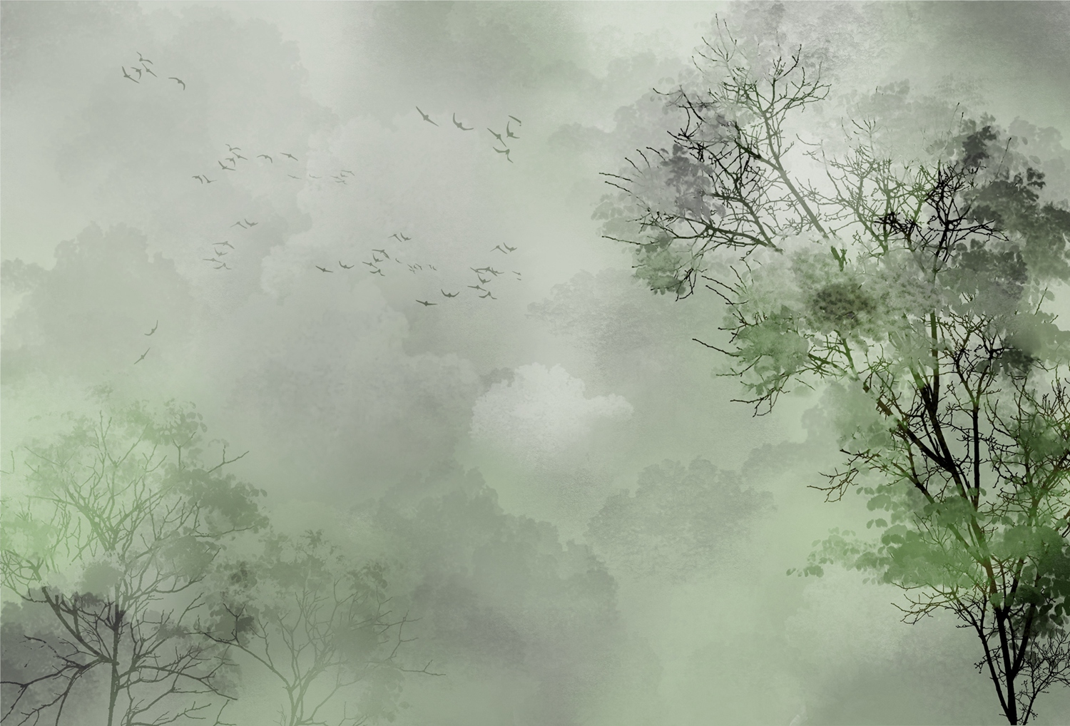 开云（中国） - 附件|装饰画/墙饰|办公家具|设计师家具|迷雾从林-原创定制壁画