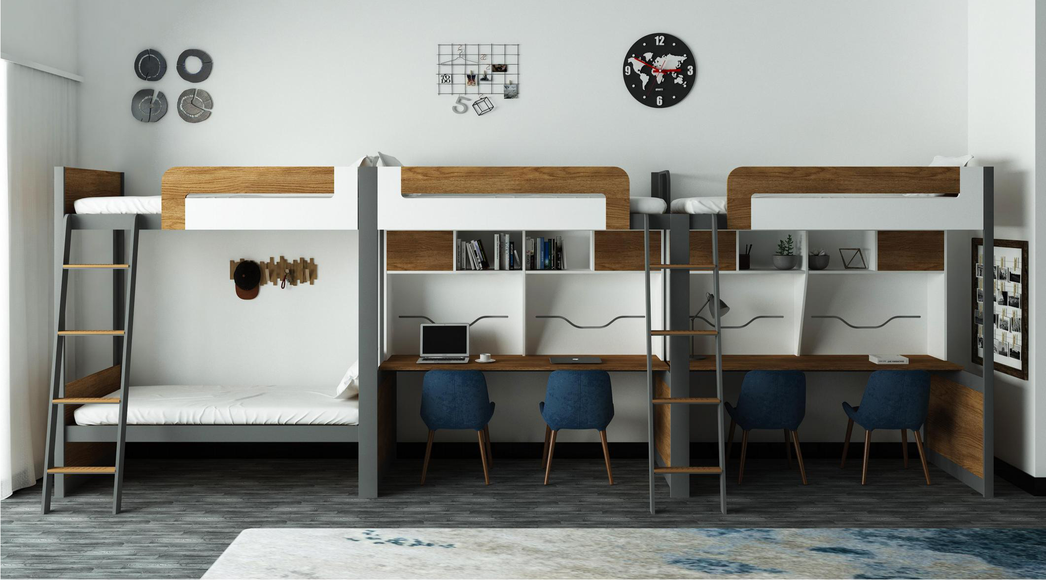 [公寓床|公寓床|办公家具|设计师家具|双层学生公寓床]