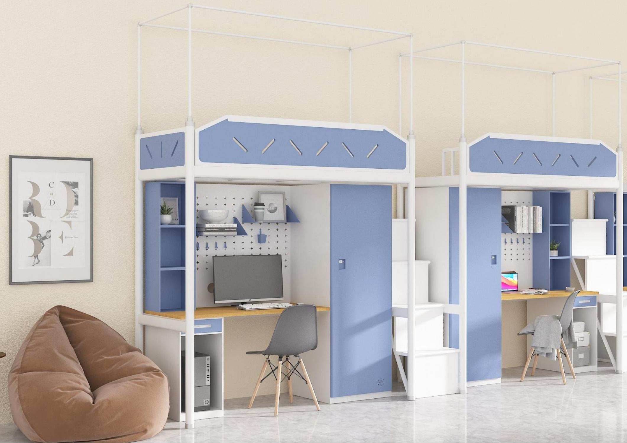 [公寓床|公寓床|办公家具|设计师家具|学生双层公寓床]