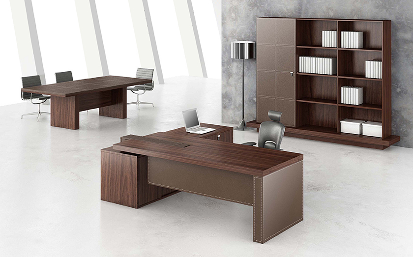 [办公台|经典大班台|办公家具|设计师家具|Carlo卡罗]