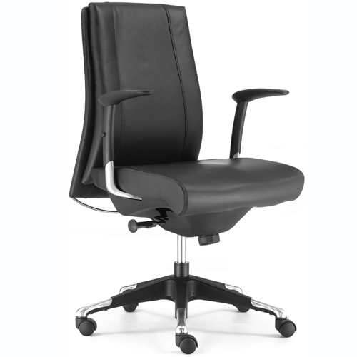 [办公椅|现代真皮中班椅|办公家具|设计师家具|中班椅]