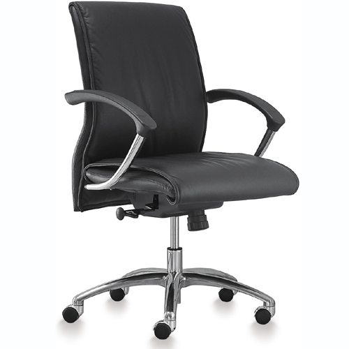 [办公椅|现代真皮中班椅|办公家具|设计师家具|中班椅]