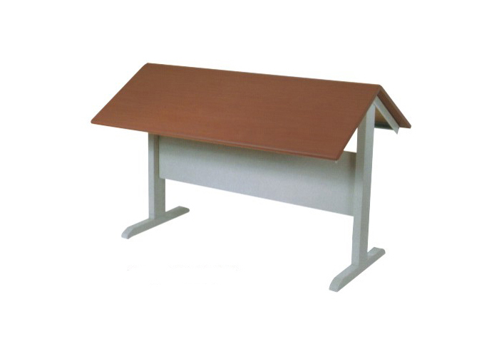 [图书馆家具|阅览桌|办公家具|设计师家具|D型四人斜面阅览台]