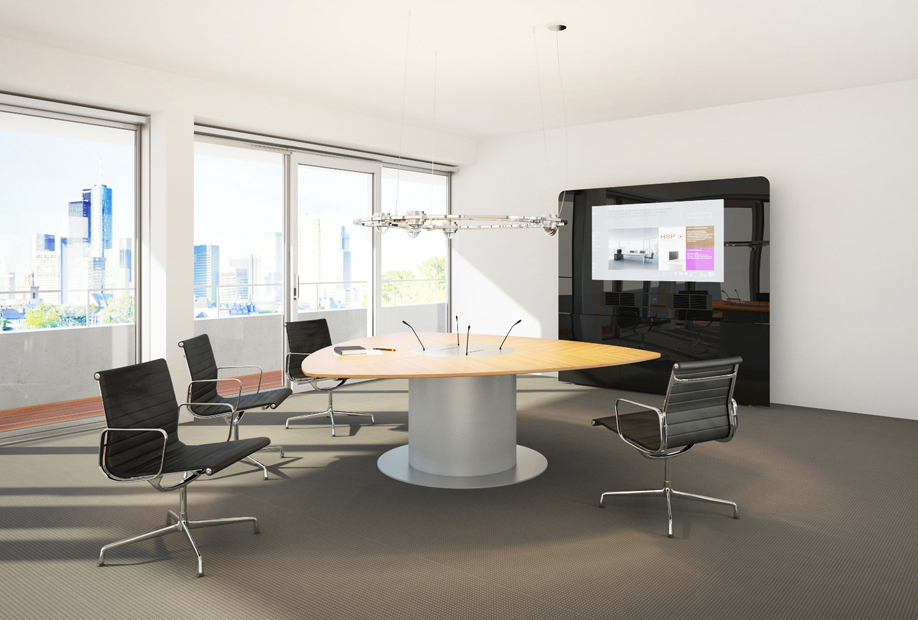 HUB视频系统|HUB视频应用|办公家具|设计师家具|W4视频会议系统桌