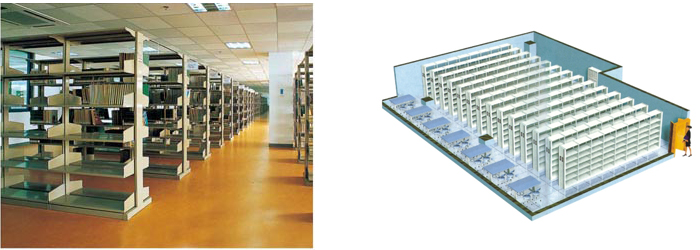 图书馆家具|图书架|办公家具|六层单柱双面书架