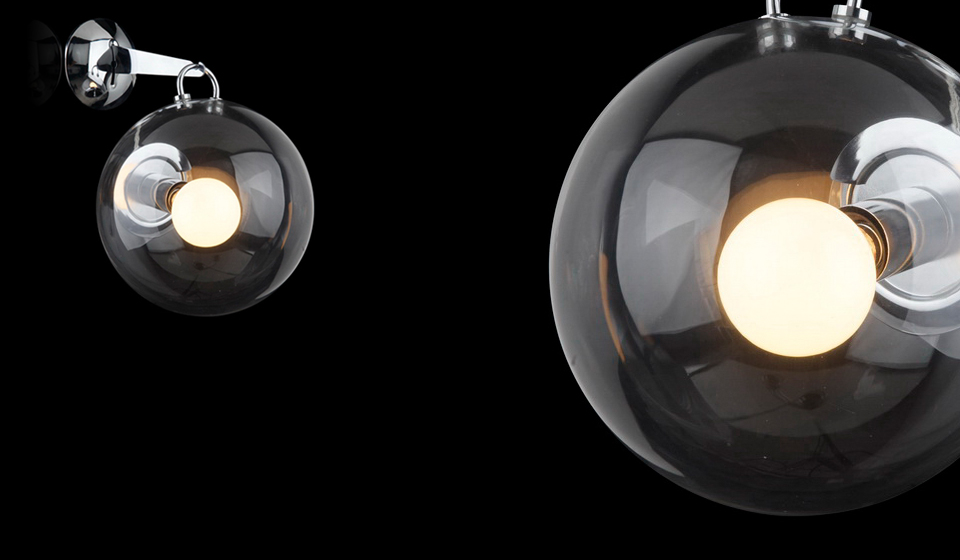 现代经典灯饰|壁灯|办公家具|Micons Tavolo 清光圆球 现代玻璃壁灯