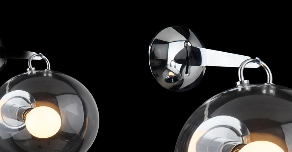 现代经典灯饰|壁灯|办公家具|Micons Tavolo 清光圆球 现代玻璃壁灯