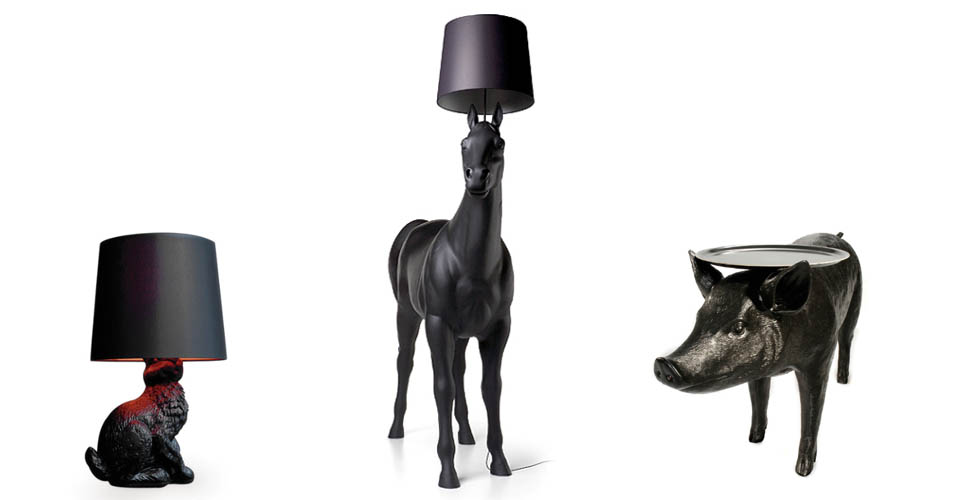 现代经典灯饰|落地灯|办公家具|荷兰 Moooi Horse Lamp 动物系列 黑马 落地灯