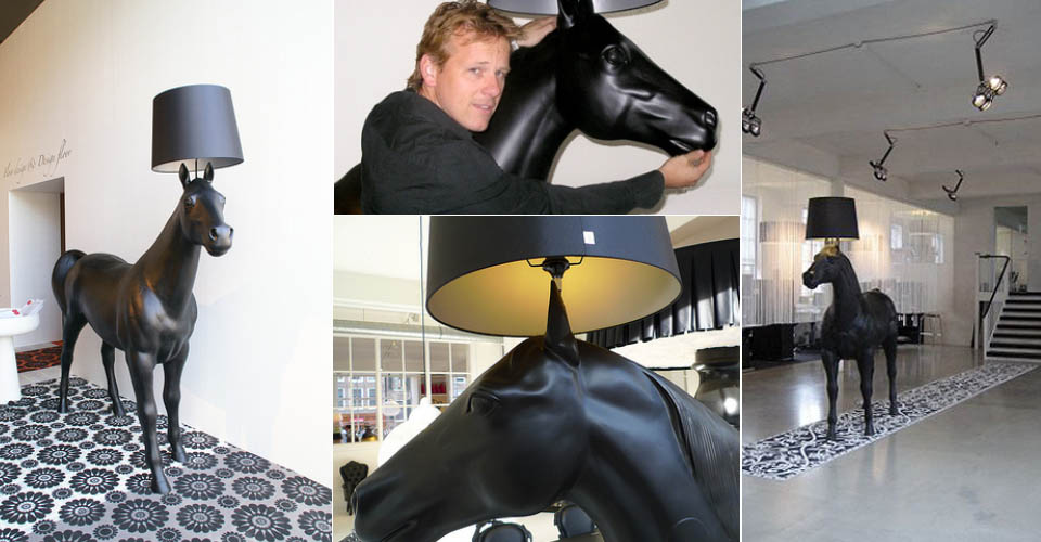 现代经典灯饰|落地灯|办公家具|荷兰 Moooi Horse Lamp 动物系列 黑马 落地灯