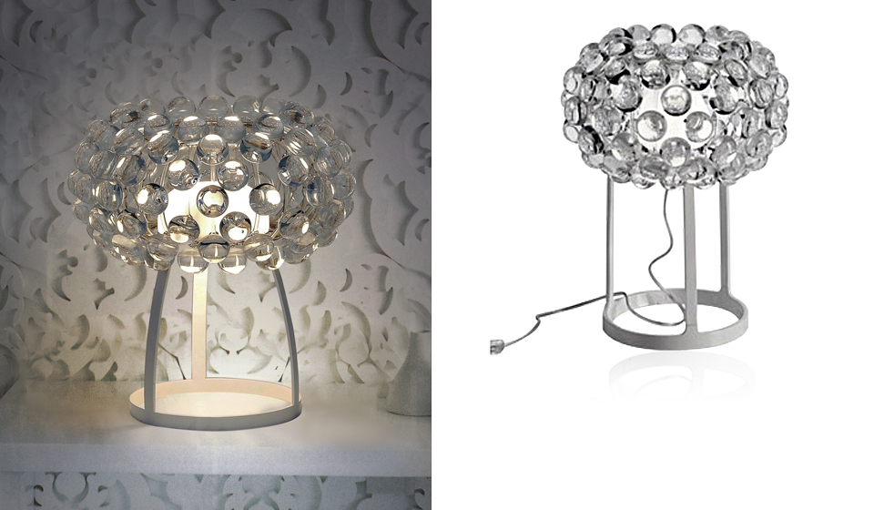 现代经典灯饰|台灯|办公家具|FOSCARINI Caboche 压克力水晶质感卡波球台灯